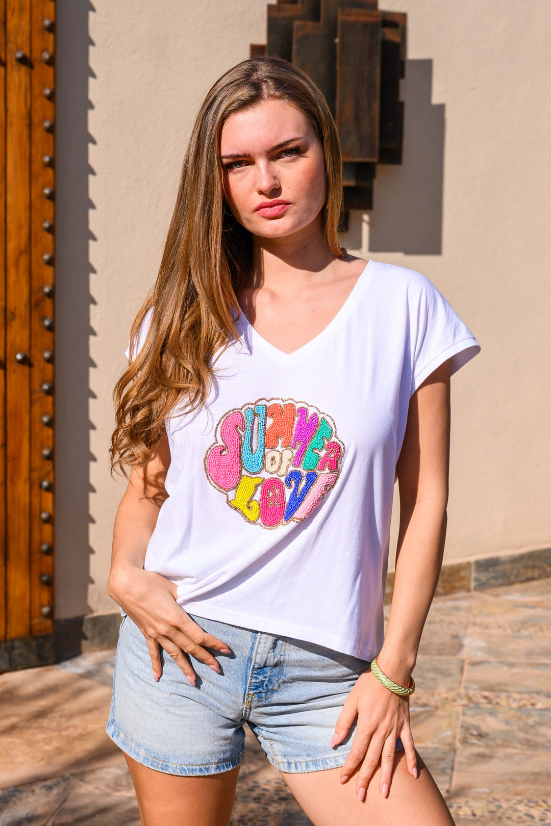 T-shirt fluide perlé Sumlov - Taille unique: 36 au 42