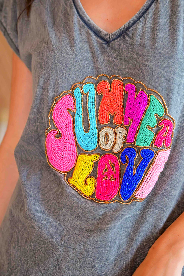 T-shirt fluide perlé Sumlov - Taille unique: 36 au 42