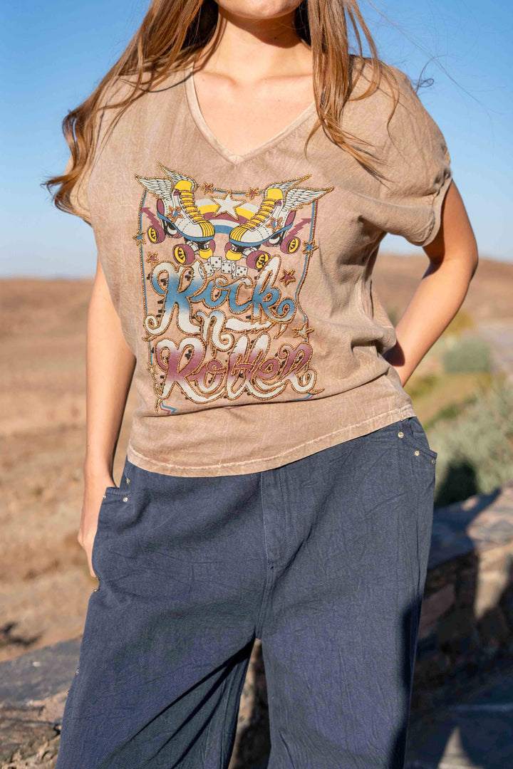 T-shirt fluide Rock & Roller - Taille unique: 36 au 42