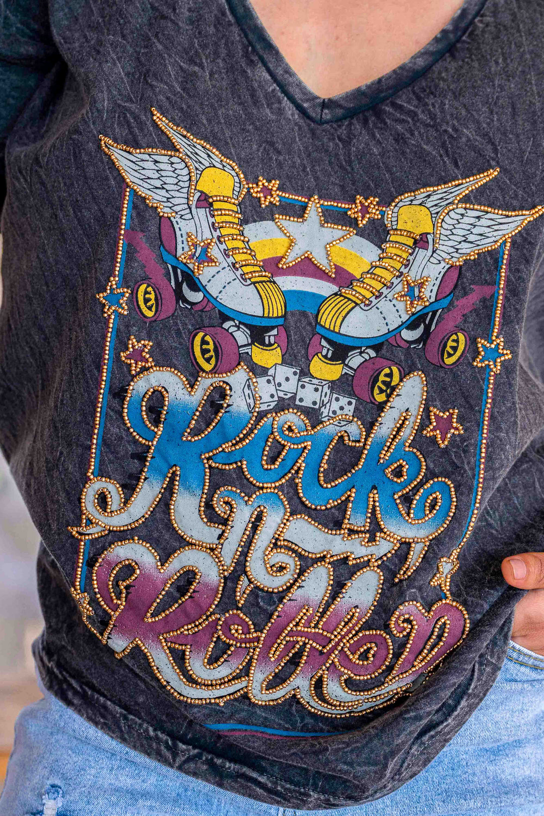 T-shirt fluide Rock & Roller - Taille unique: 36 au 42