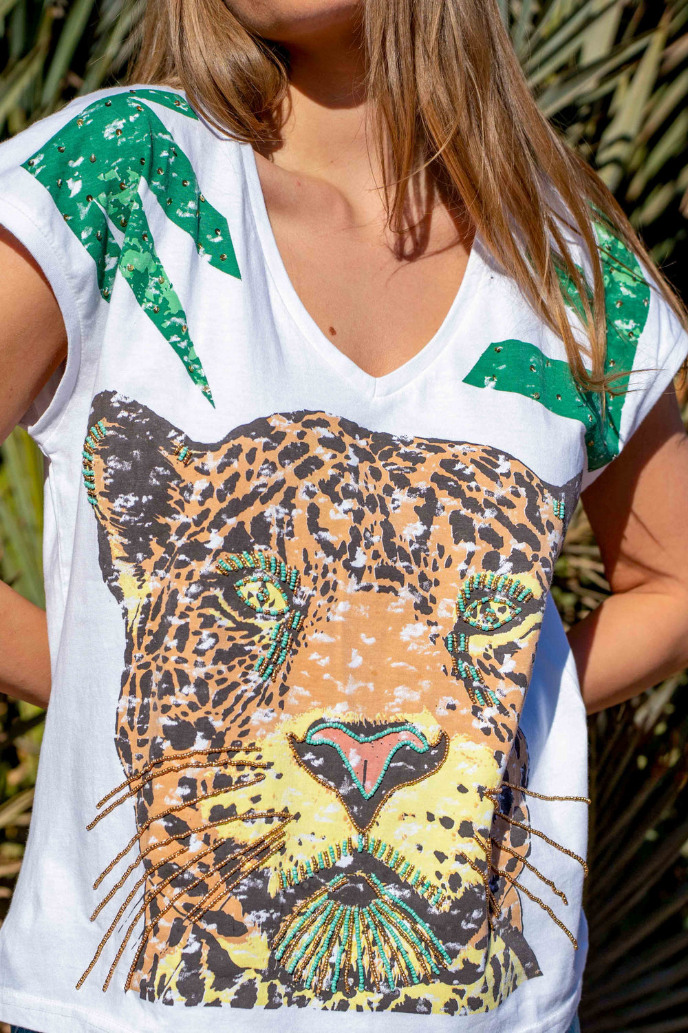 T-shirt fluide Tiger - Taille unique: 36 au 44 / Ecru