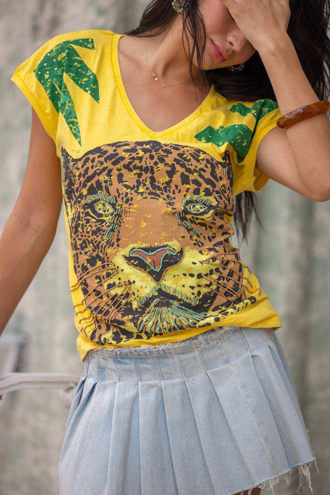 T-shirt fluide Tiger - Taille unique: 36 au 44 / Jaune