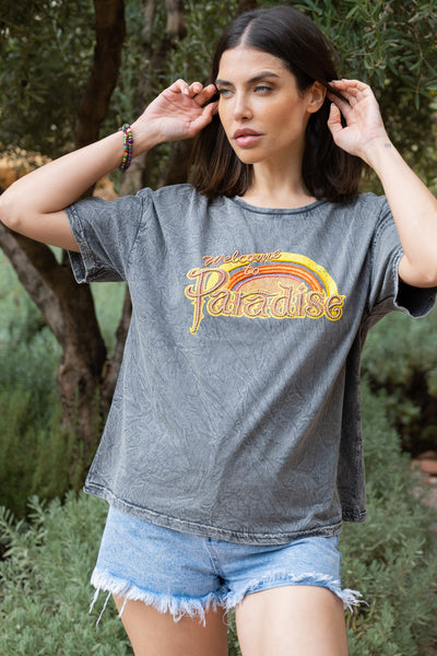 T-shirt manches courtes Paradise - Taille unique / Gris