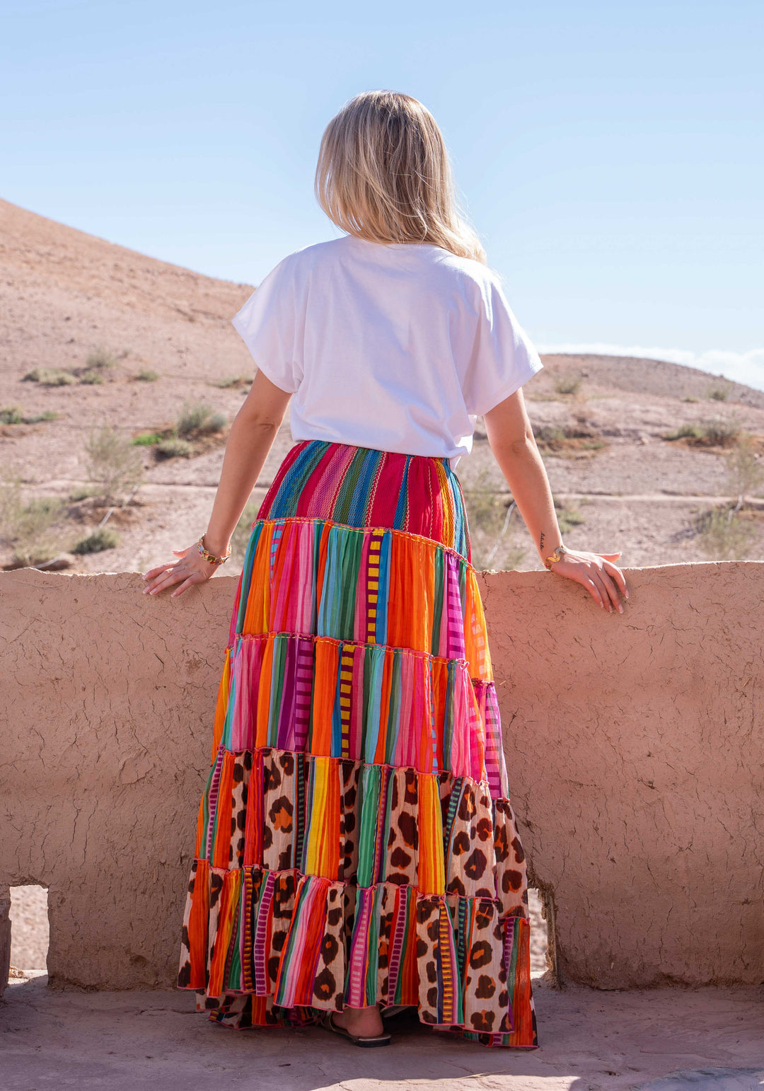 T-shirt perlé Lucky - Taille unique: 36 au 40 / Ecru délavé