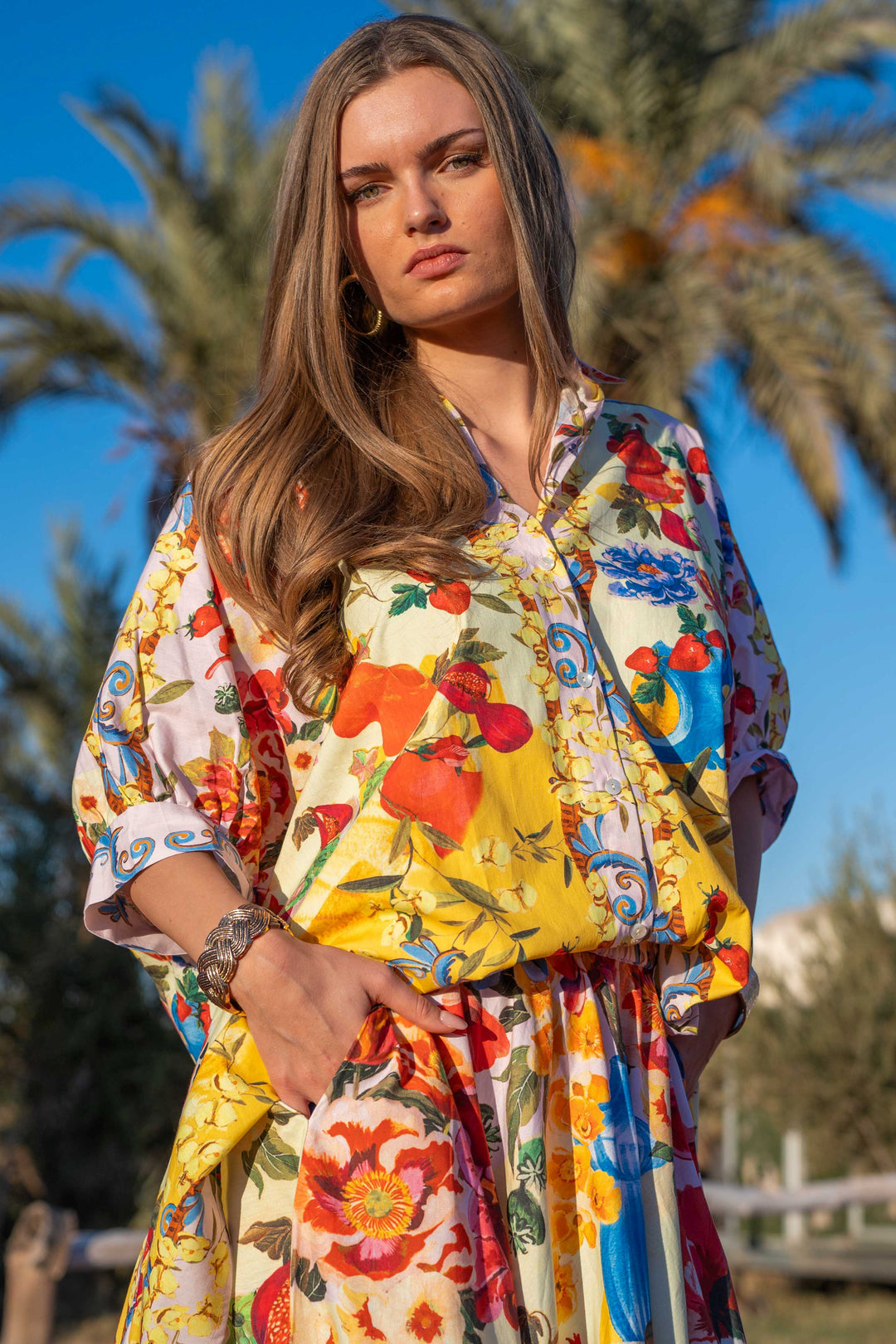 Tunique en Coton SIMI - Taille unique / 290 / Jaune - Tops