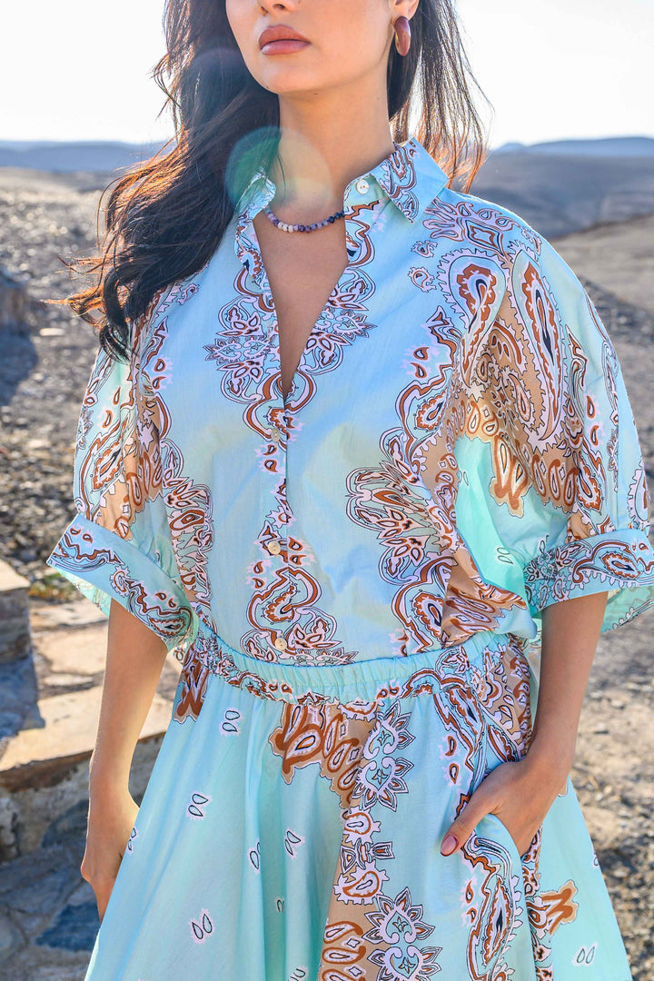 Tunique en Coton SIMI - Taille unique / 291 / Aqua - Tops