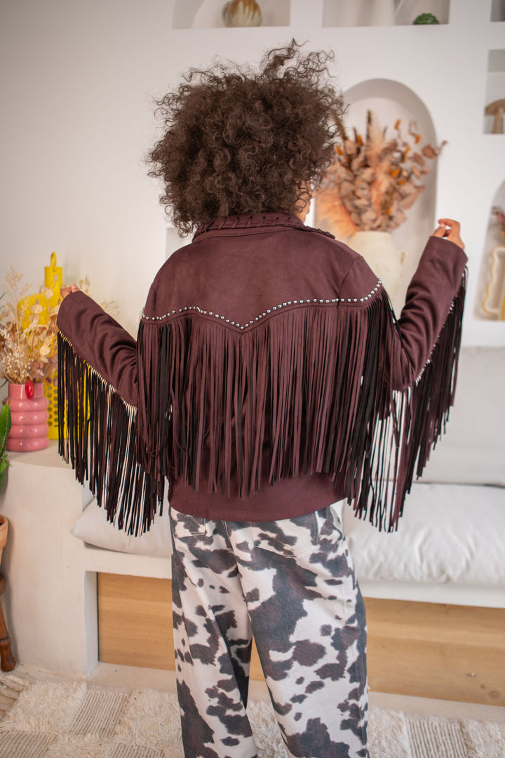 Veste à Franges Andrew - Taille unique / Bordeaux