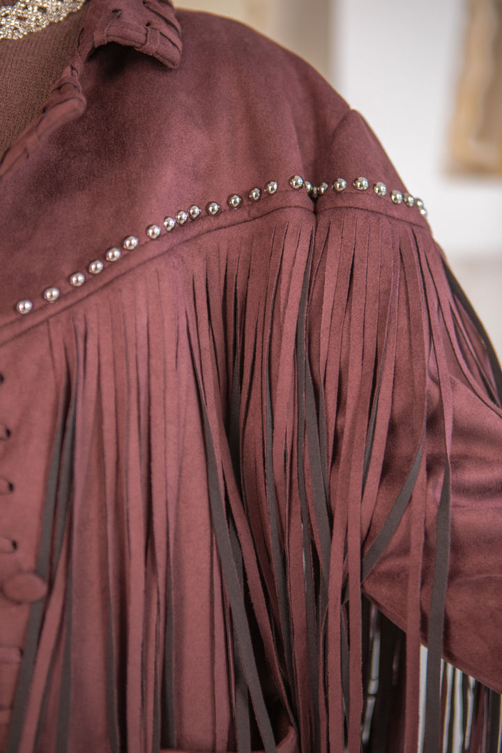 Veste à Franges Andrew - Taille unique / Bordeaux