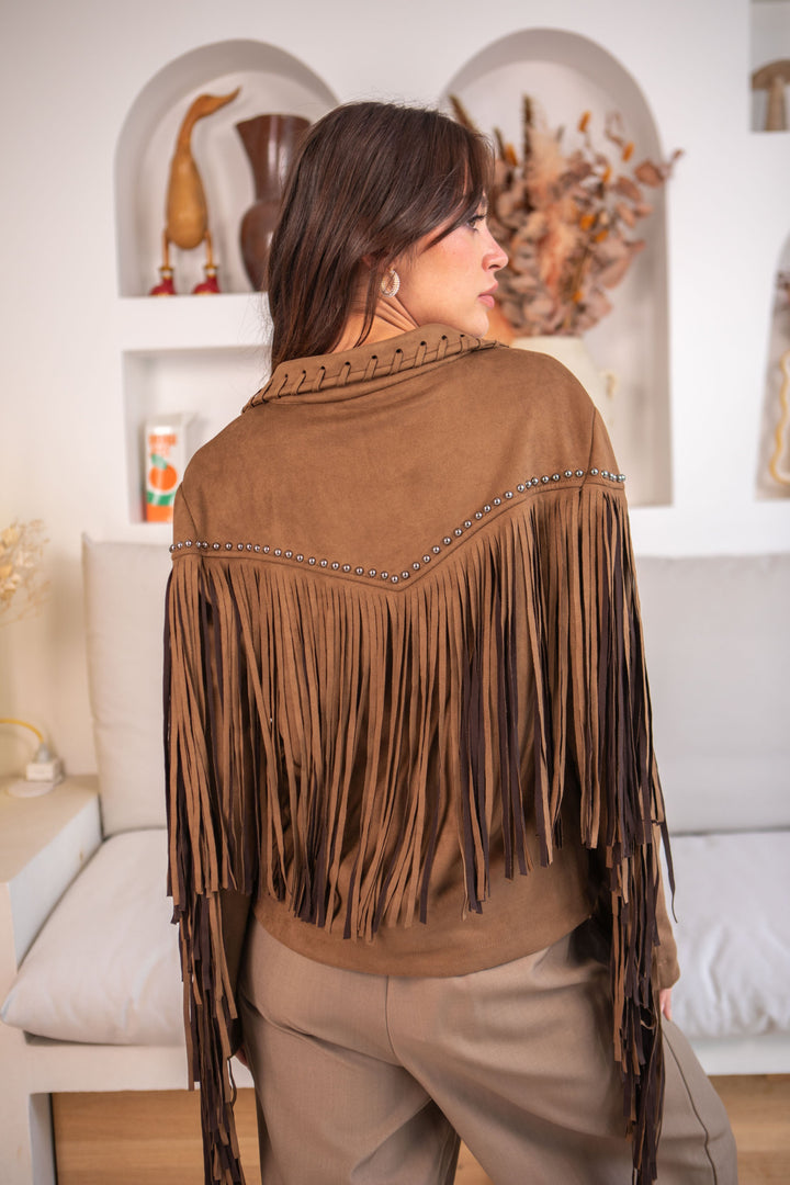 Veste à Franges Andrew - Taille unique / Camel - Manteaux