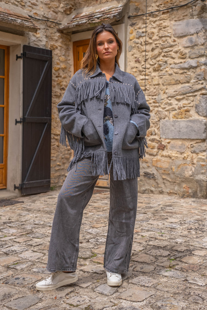 Veste à franges cloutée Santiago - Manteaux et vestes