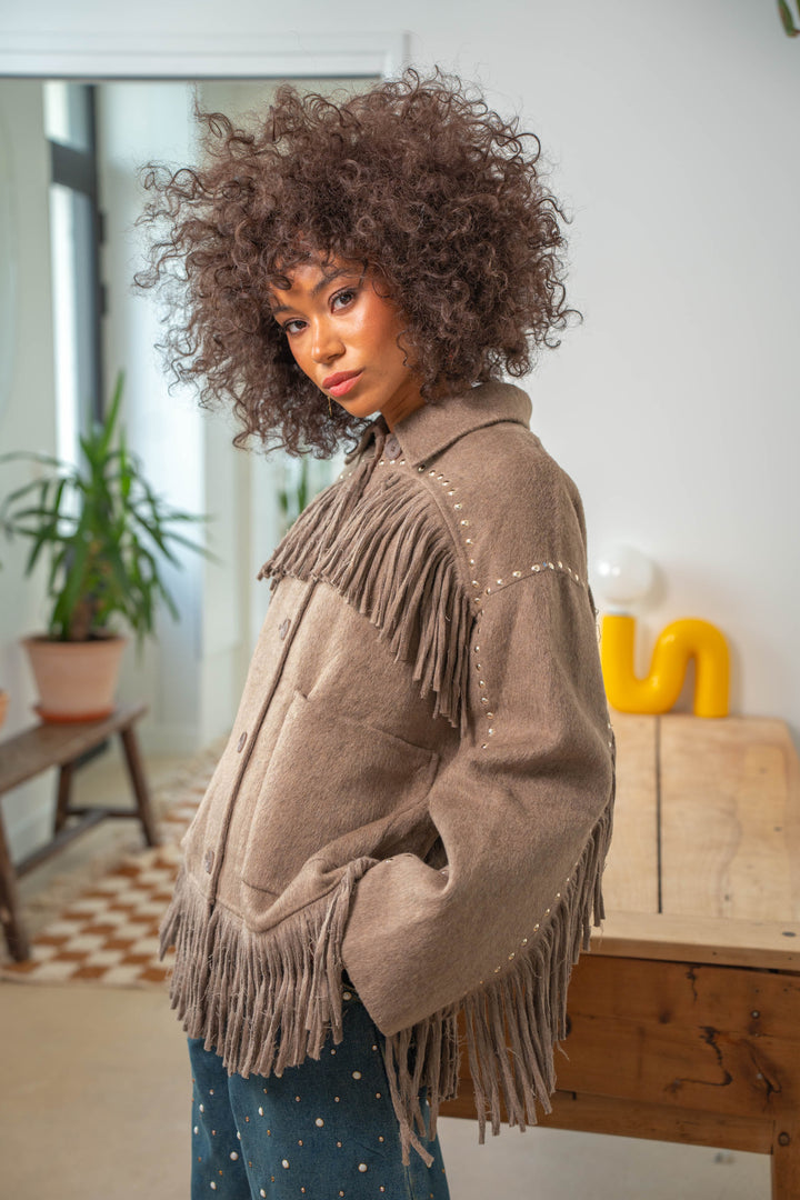 Veste à franges cloutée Santiago - Manteaux et vestes