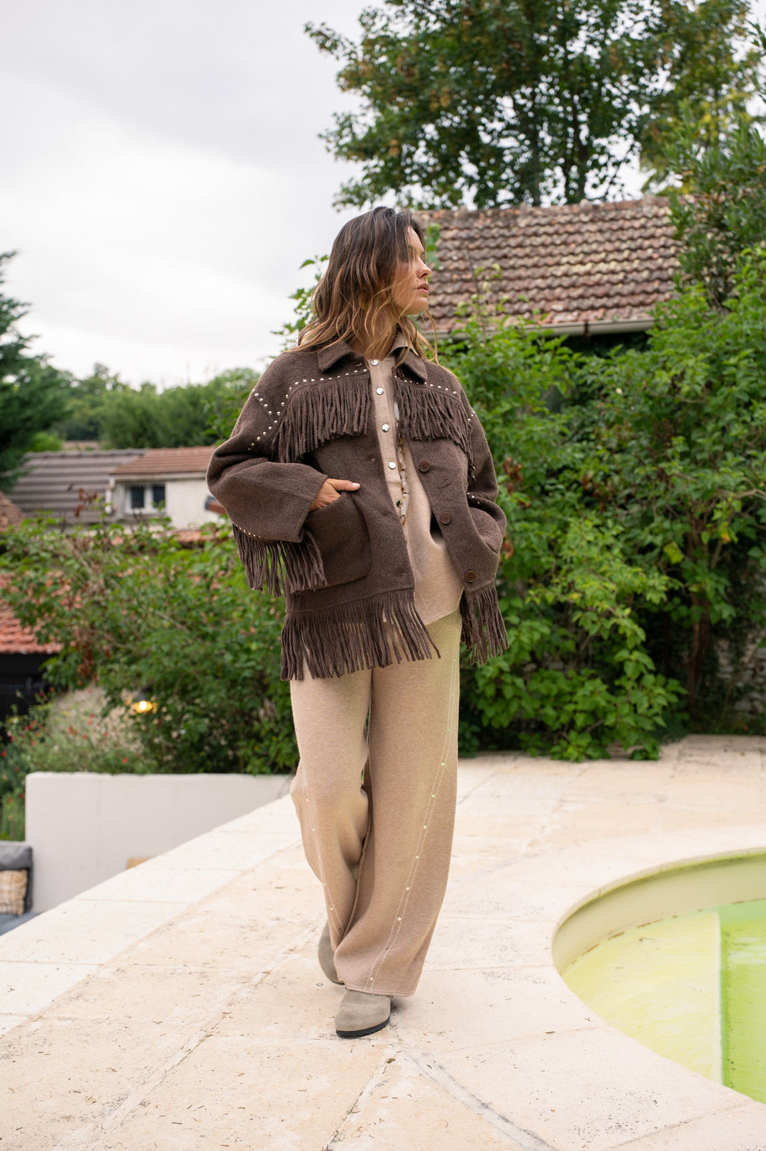 Veste à franges cloutée Santiago - Manteaux et vestes