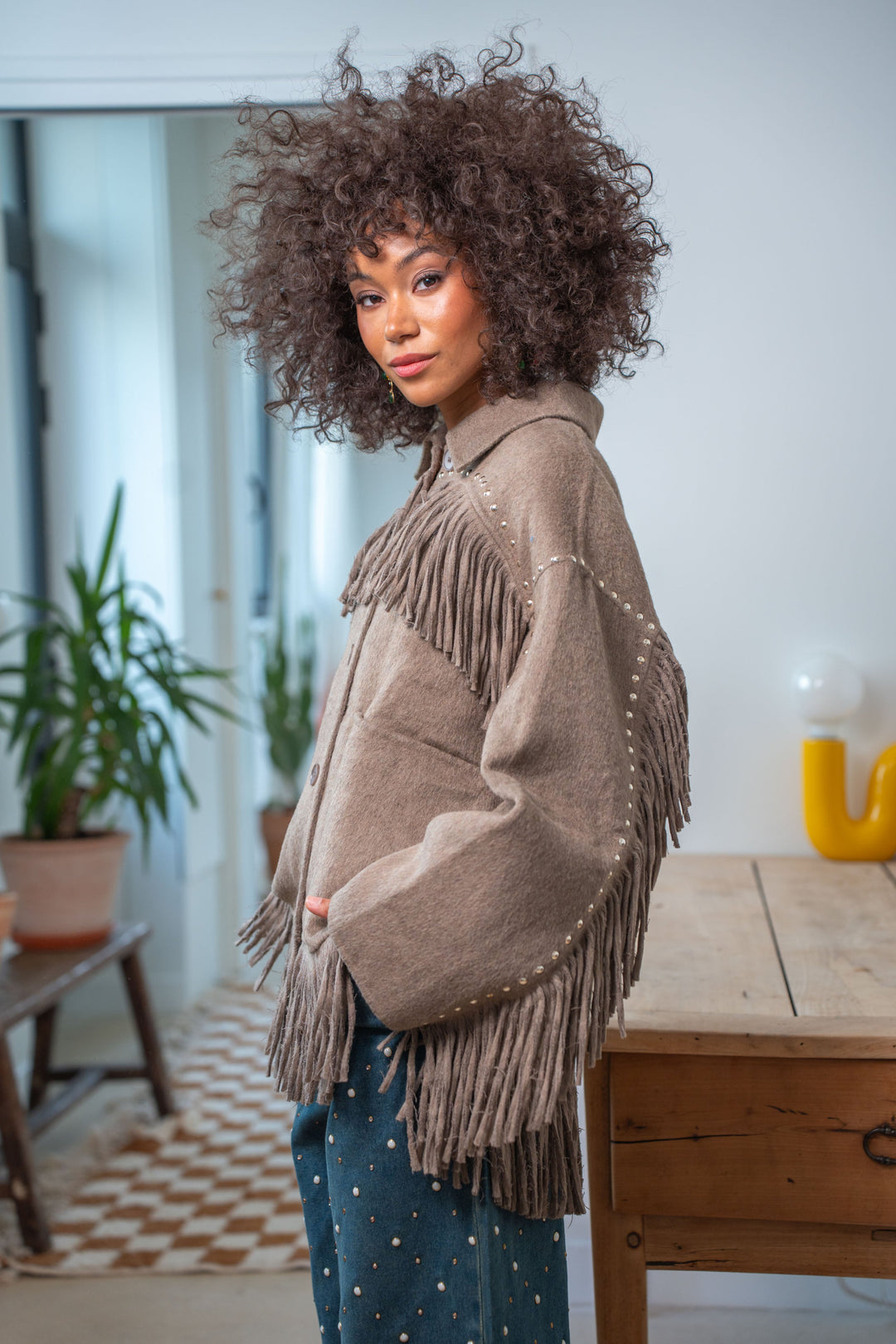 Veste à franges cloutée Santiago - Manteaux et vestes