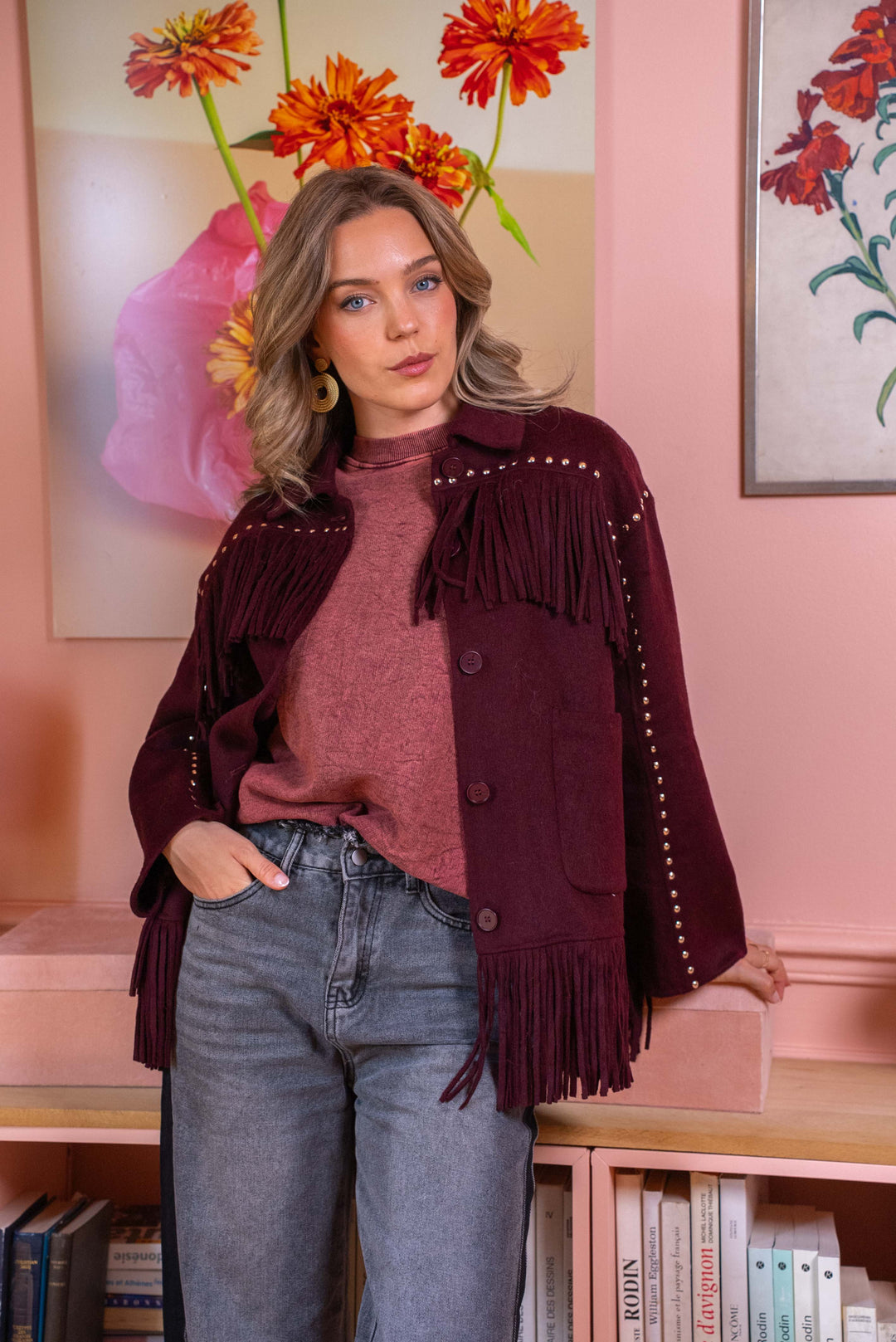 Veste à franges cloutée Santiago - Manteaux et vestes