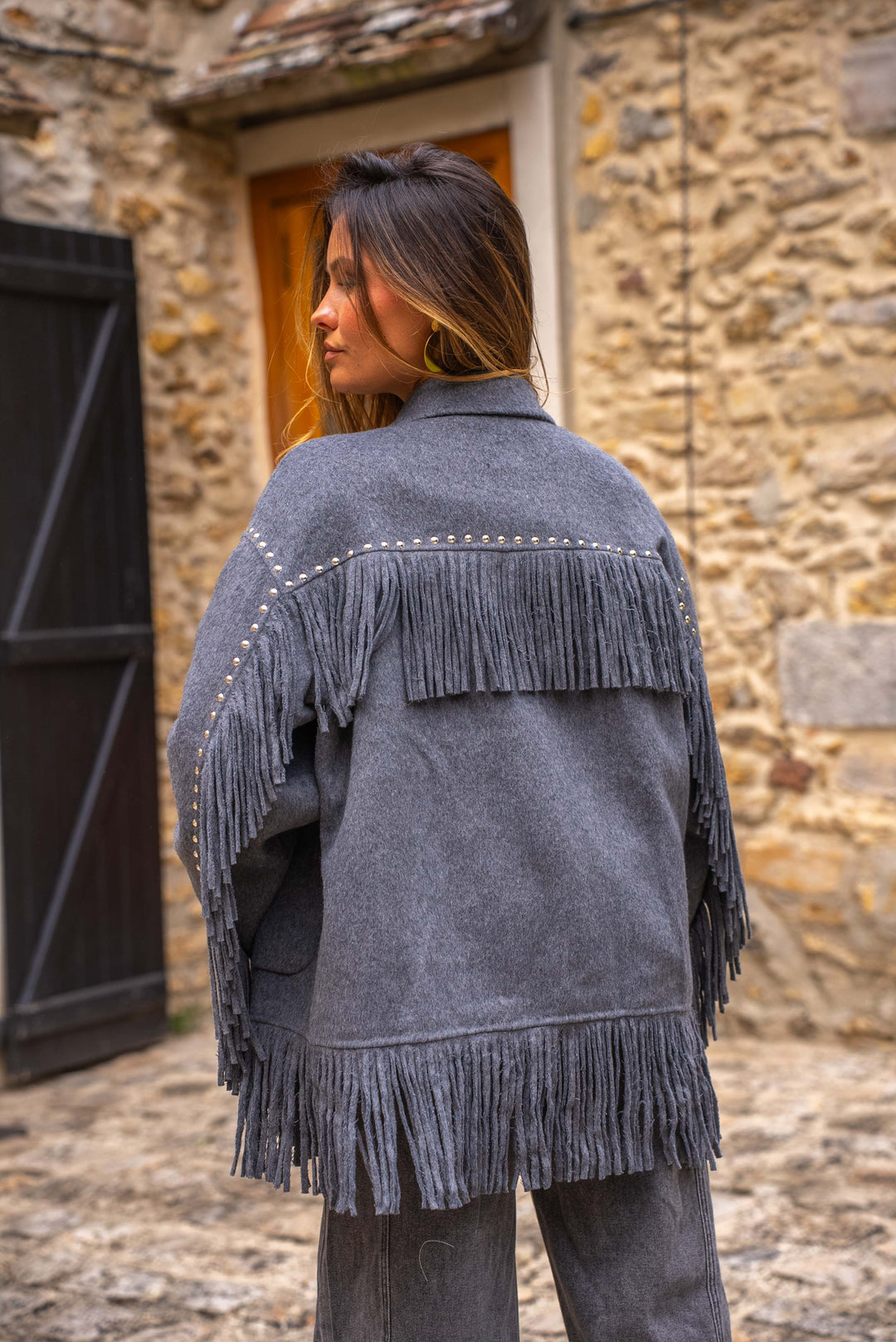 Veste à franges cloutée Santiago - Manteaux et vestes