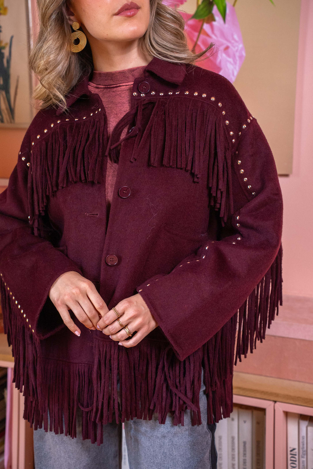 Veste à franges cloutée Santiago - Manteaux et vestes