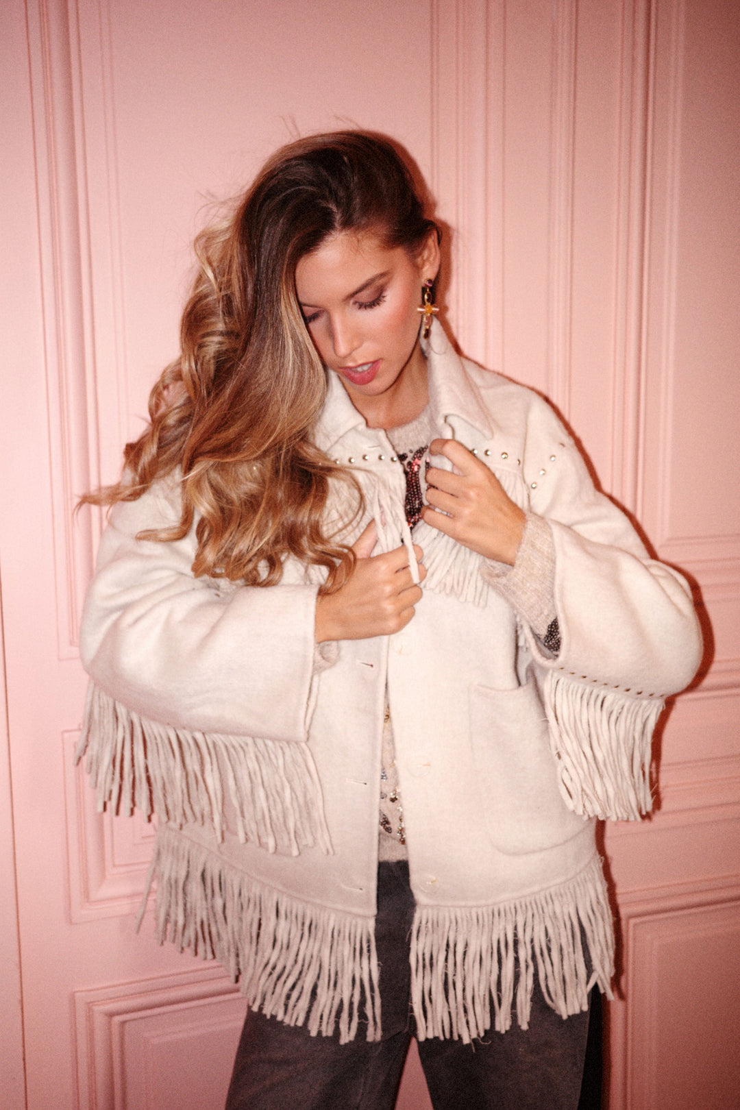 Veste à franges cloutée Santiago - Manteaux et vestes