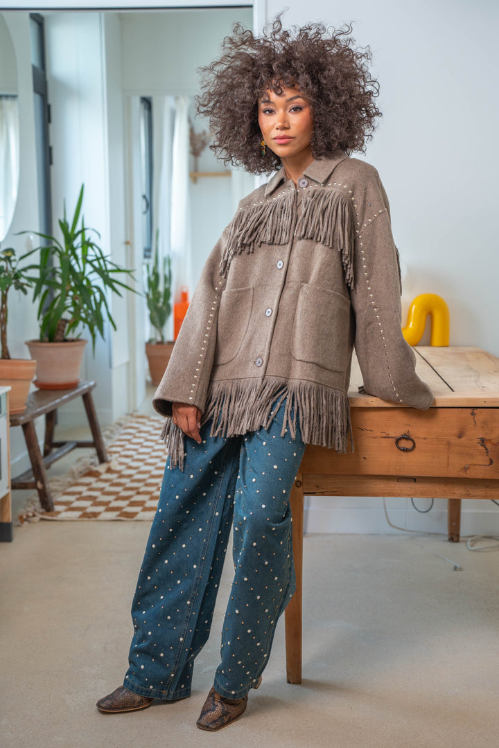 Veste à franges cloutée Santiago - Manteaux et vestes