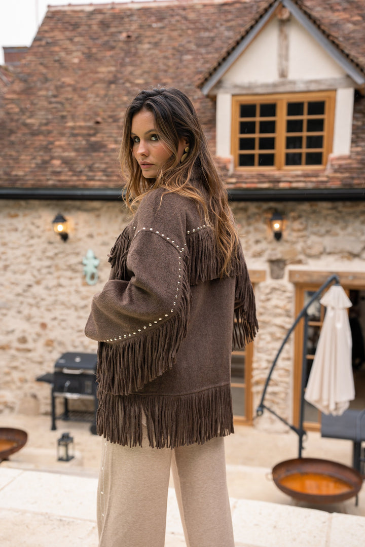 Veste à franges cloutée Santiago - Manteaux et vestes