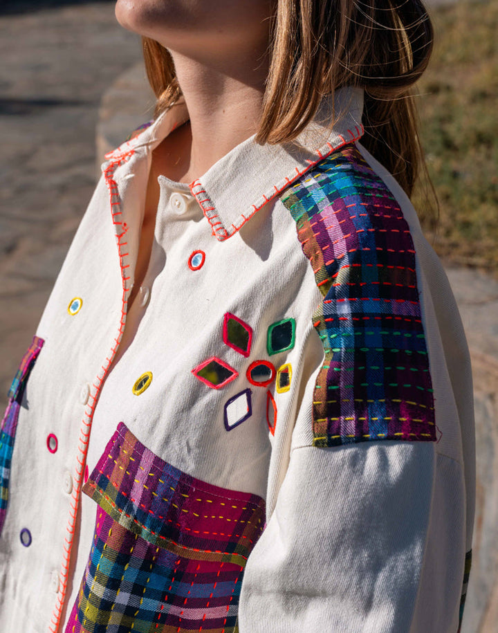 Veste courte brodée Bahamas 2 - Taille unique: 36 au 42
