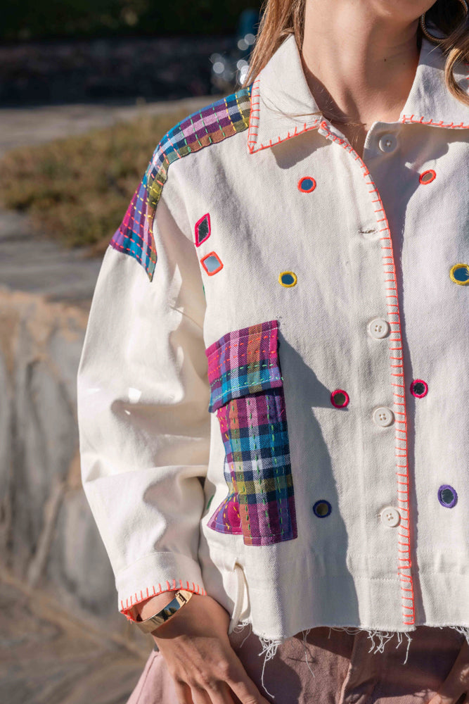 Veste courte brodée Bahamas 2 - Taille unique: 36 au 42