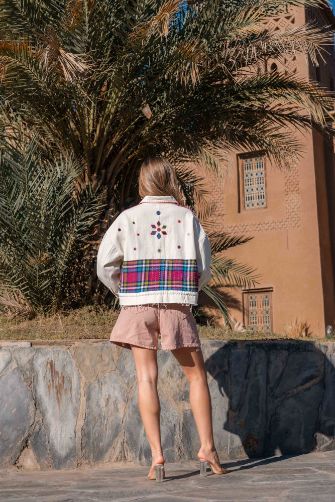 Veste courte brodée Bahamas 2 - Taille unique: 36 au 42