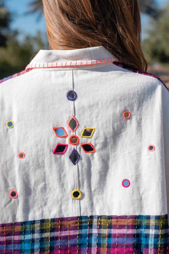 Veste courte brodée Bahamas 2 - Taille unique: 36 au 42