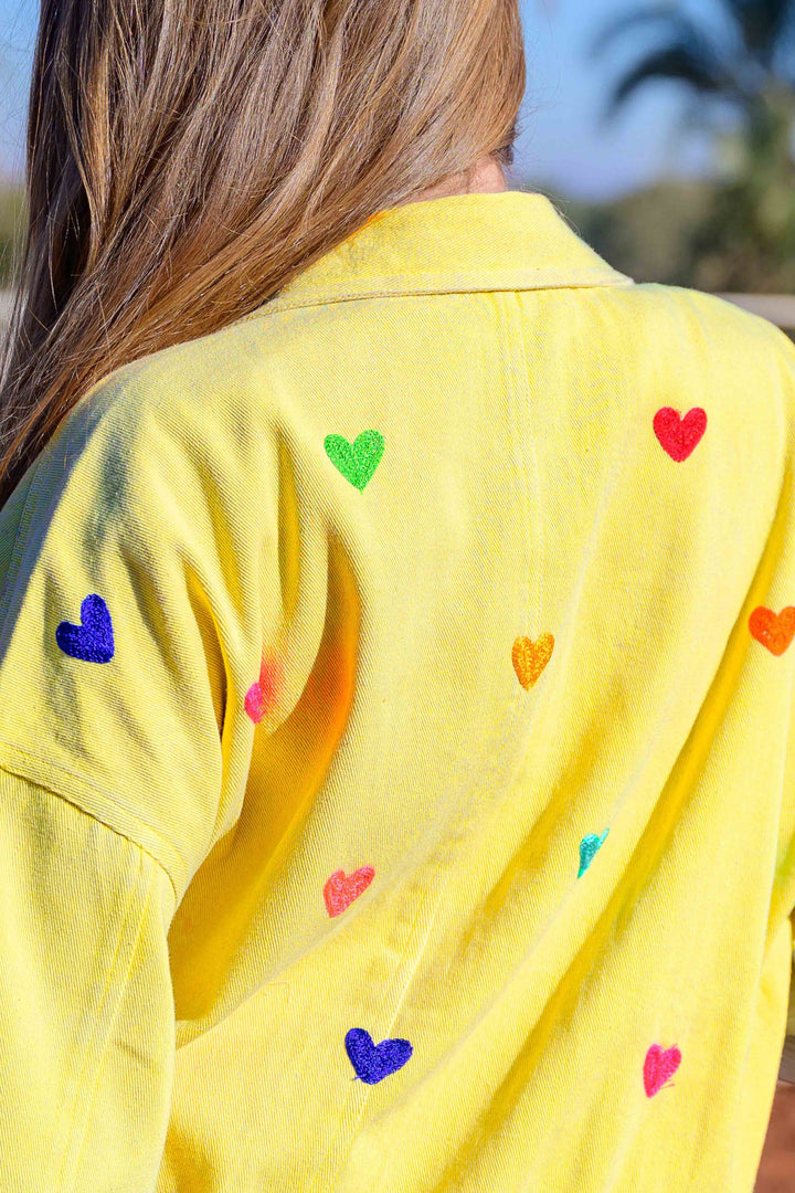 Veste en coton brodé Riti - Taille unique: 36 au 42 / Jaune