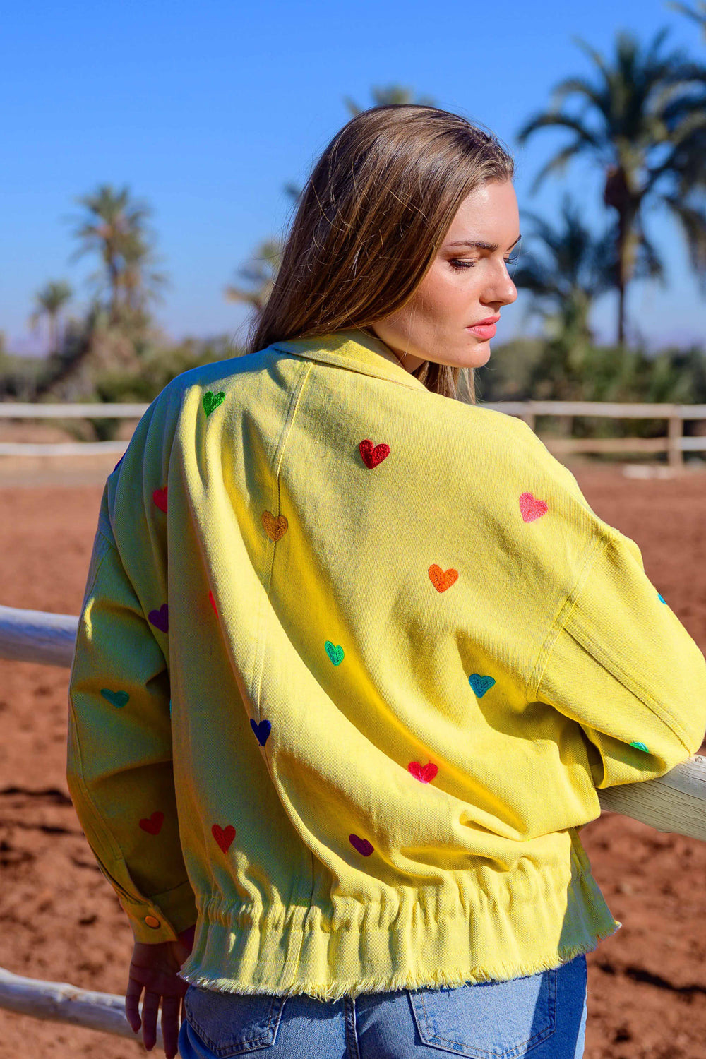 Veste en coton brodé Riti - Taille unique: 36 au 42 / Jaune