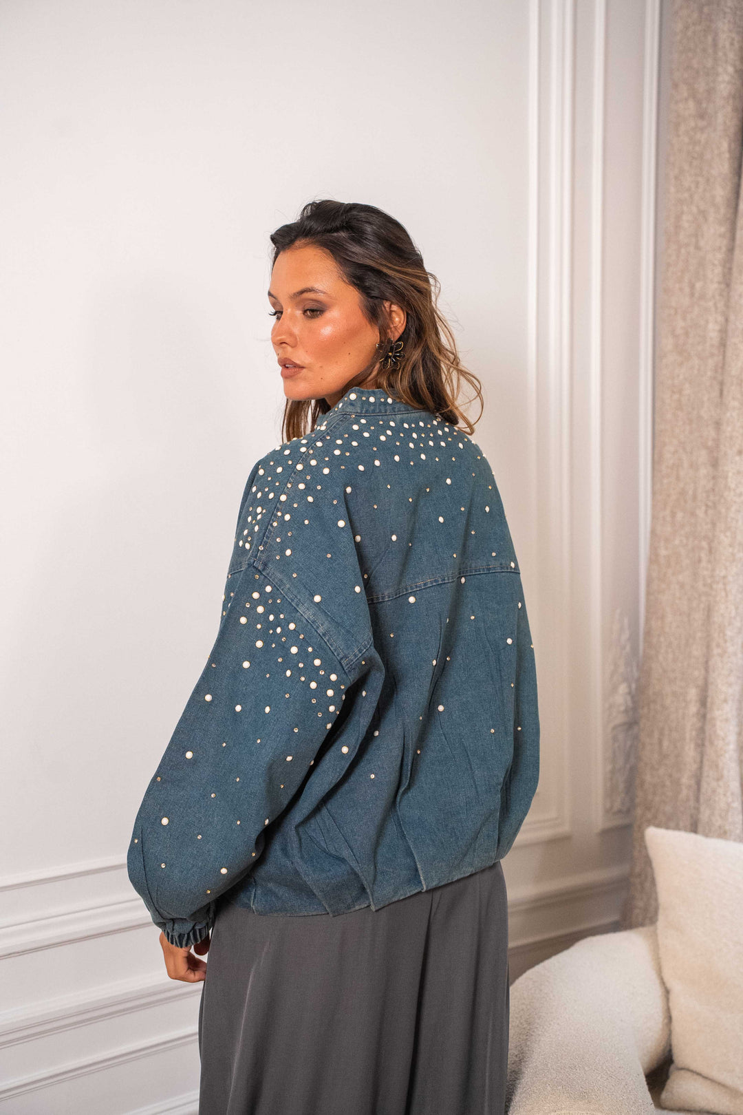Veste en denim perles Joelle vestes