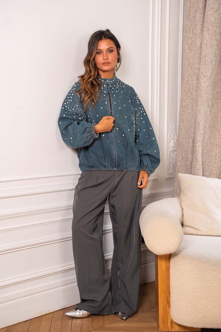 Veste en denim perles Joelle vestes
