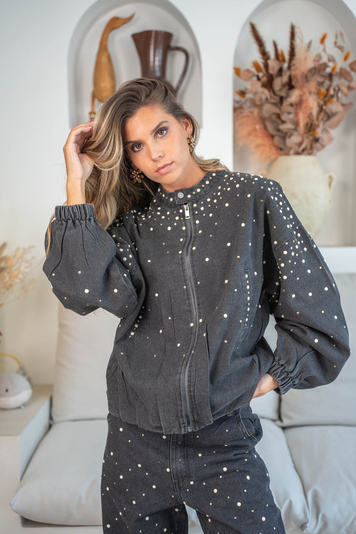 Veste en denim perles Joelle vestes