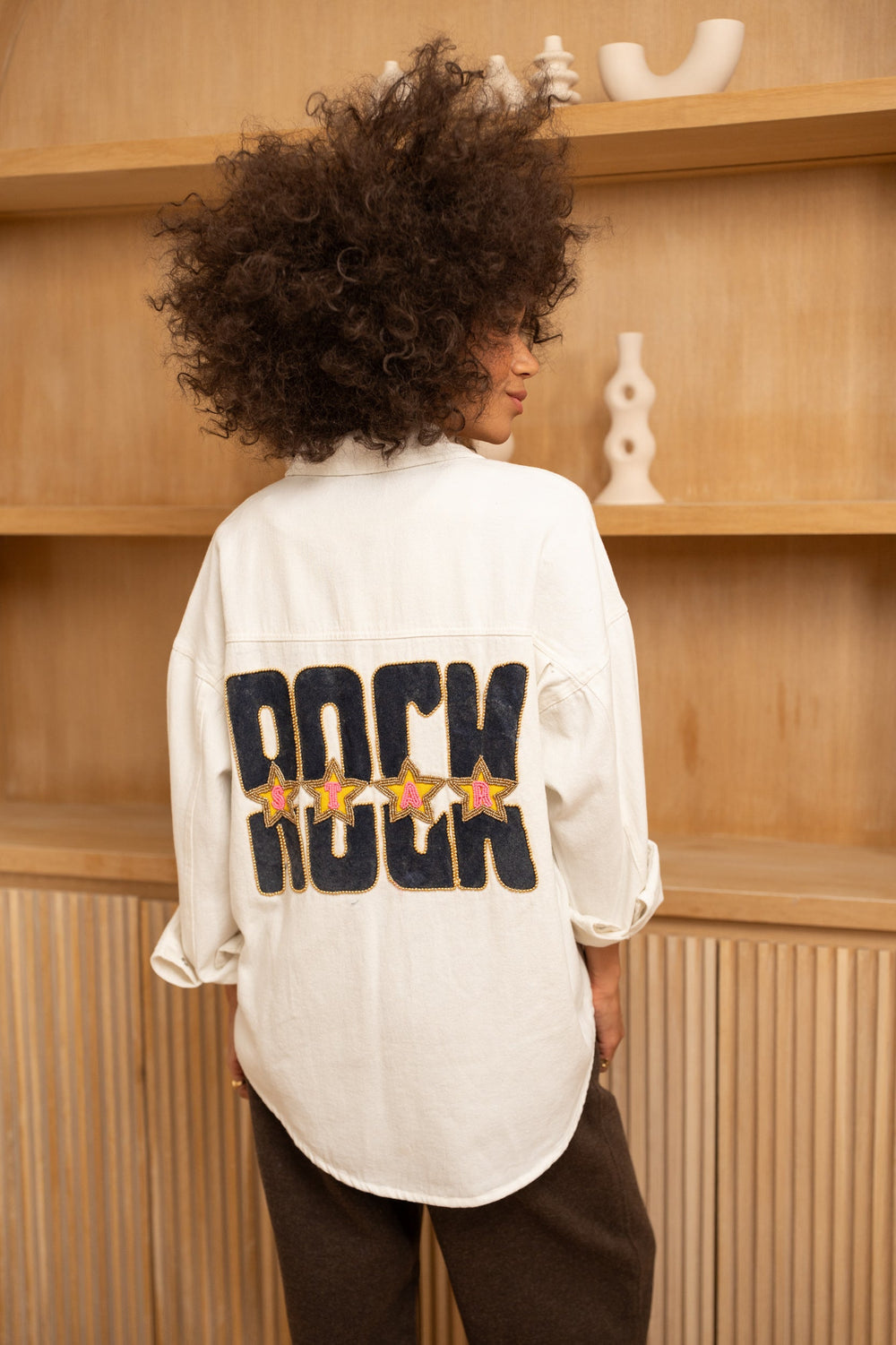 Veste En Jean Rider Rockstar Taille Unique / Ecru vestes