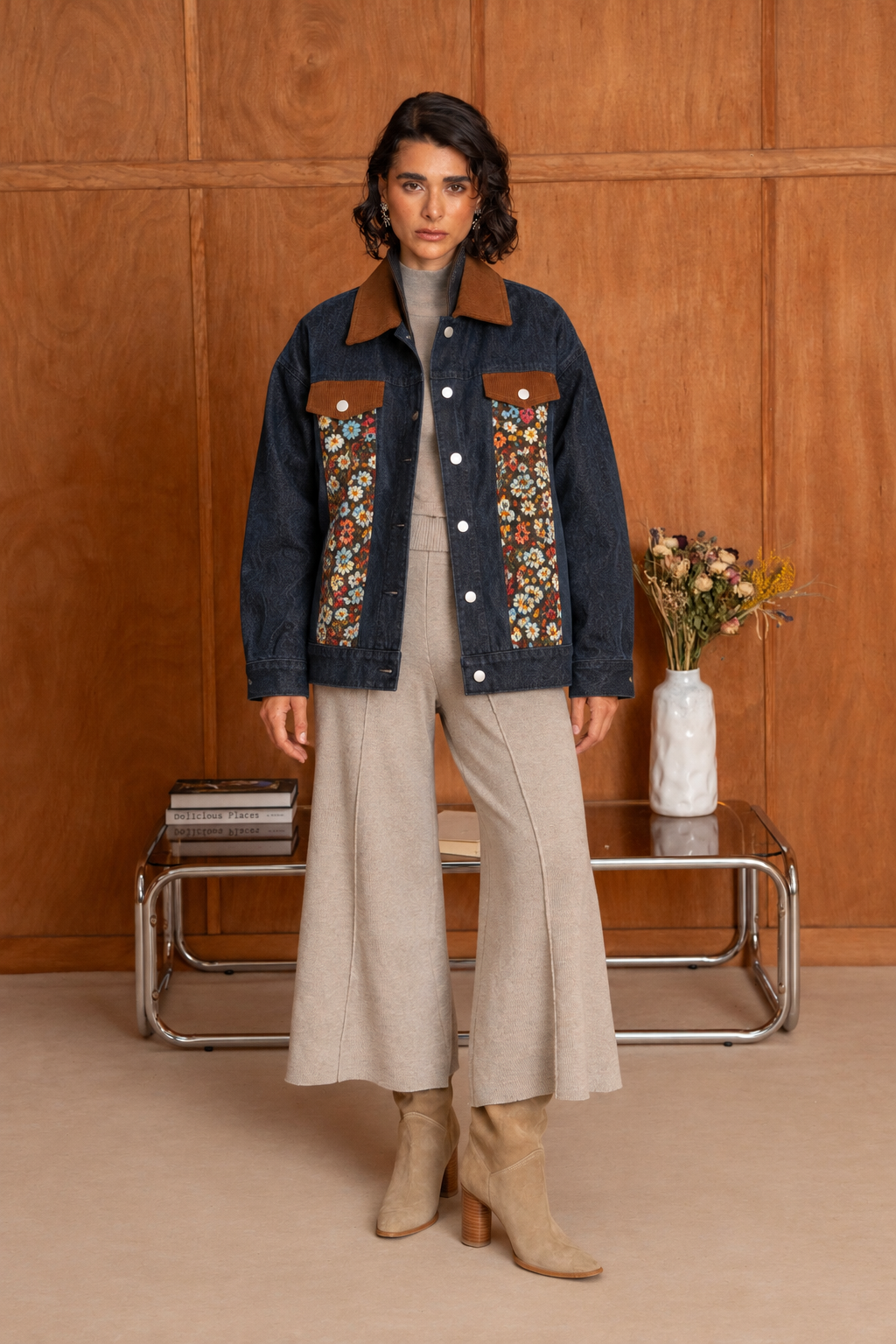 Veste en jeans jacquard Thalia - Taille Unique: 34-40