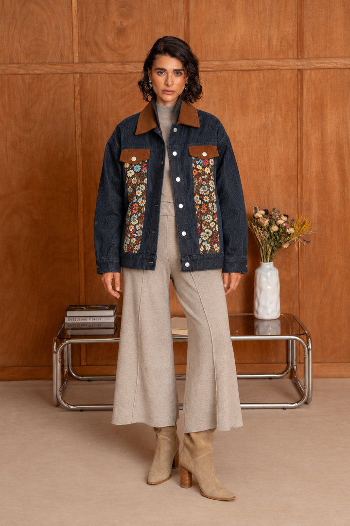 Veste en jeans jacquard Thalia - Taille Unique: 34-40