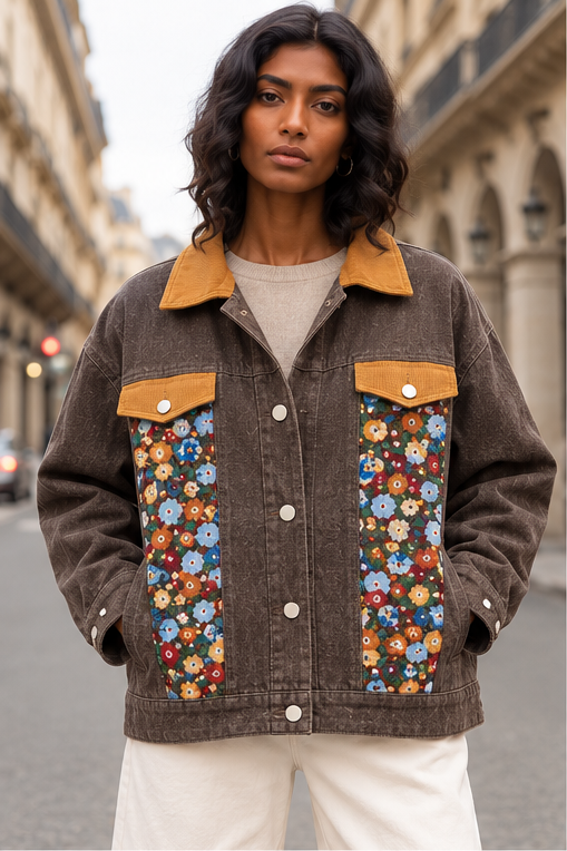 Veste en jeans jacquard Thalia - Taille Unique: 34-40