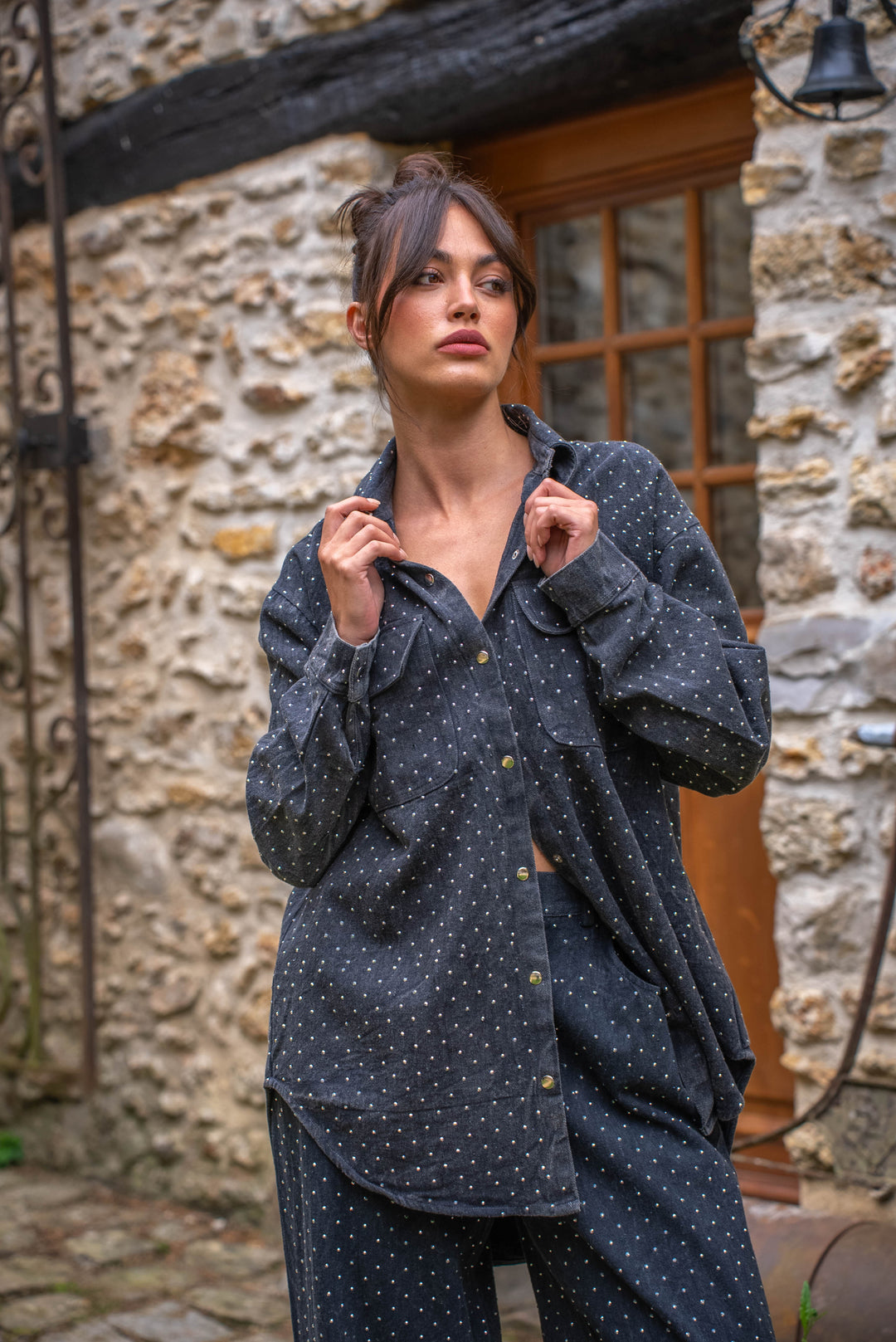 Veste oversize à perles Suzi Taille Unique / Noir Manteaux