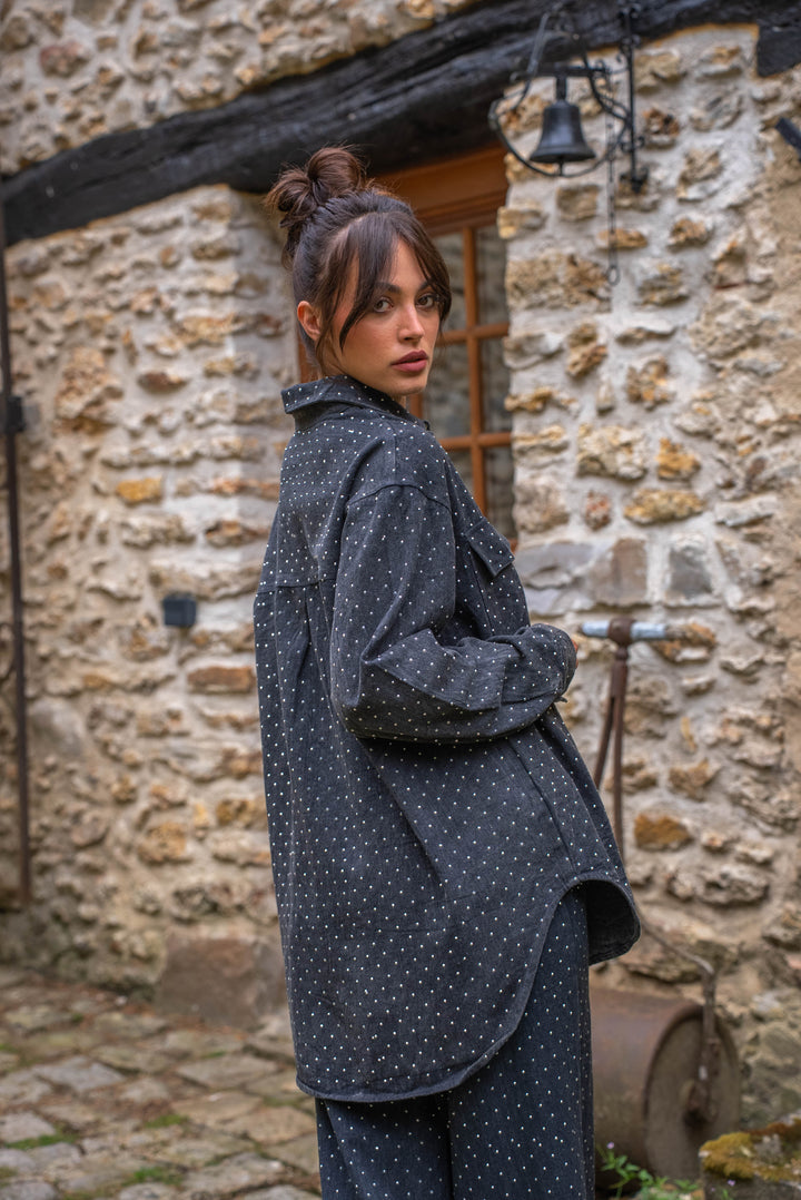 Veste oversize à perles Suzi Taille Unique / Noir Manteaux